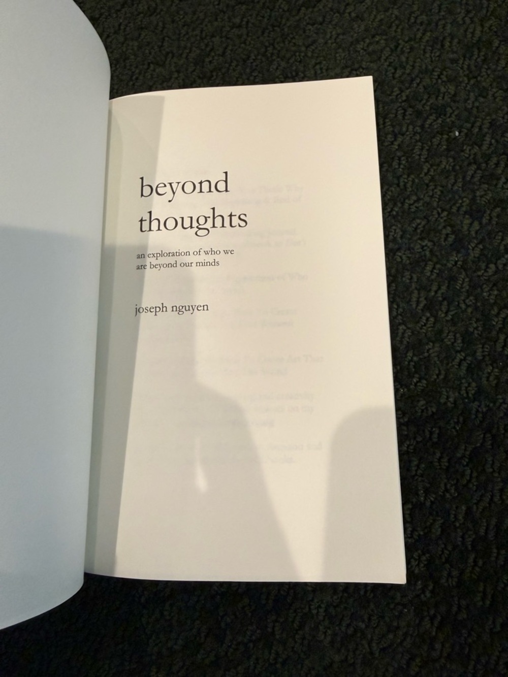 Beyond Thoughts Paperback Book - White Cover with Black Design - Picture 4 of 6